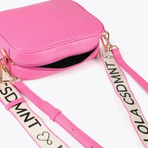 Lola Casademunt Bolsos<Bolso bandolera con logo en relieve FUCSIA