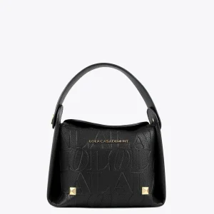 Lola Casademunt Bolsos<Bolso bandolera con logo grabado NEGRO