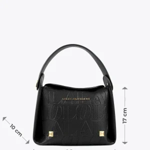 Lola Casademunt Bolsos<Bolso bandolera con logo grabado NEGRO