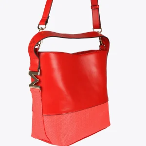 Lola Casademunt Bolsos<Bolso bandolera materiales combinados ROJO