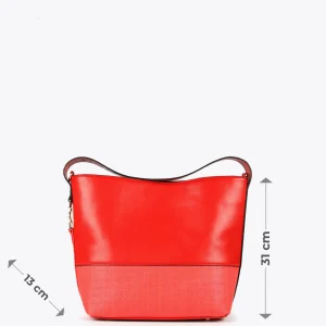 Lola Casademunt Bolsos<Bolso bandolera materiales combinados ROJO