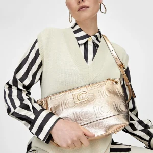 Lola Casademunt Bandoleras | Bolsos Pequeños<Bolso bandolera monograma metalizado DORADO