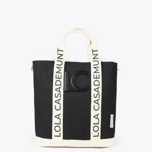 Lola Casademunt Bolsos<Bolso canvas NEGRO-CRUDO