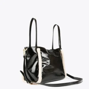 Lola Casademunt Bolsos Shopper | Bolsos De Hombro<Bolso efecto piel brillante NEGRO