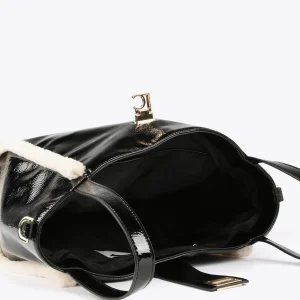 Lola Casademunt Bolsos Shopper | Bolsos De Hombro<Bolso efecto piel brillante NEGRO