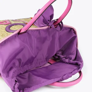 Lola Casademunt Bolsos | Baño<Bolso efecto rafia MARRON-LILA