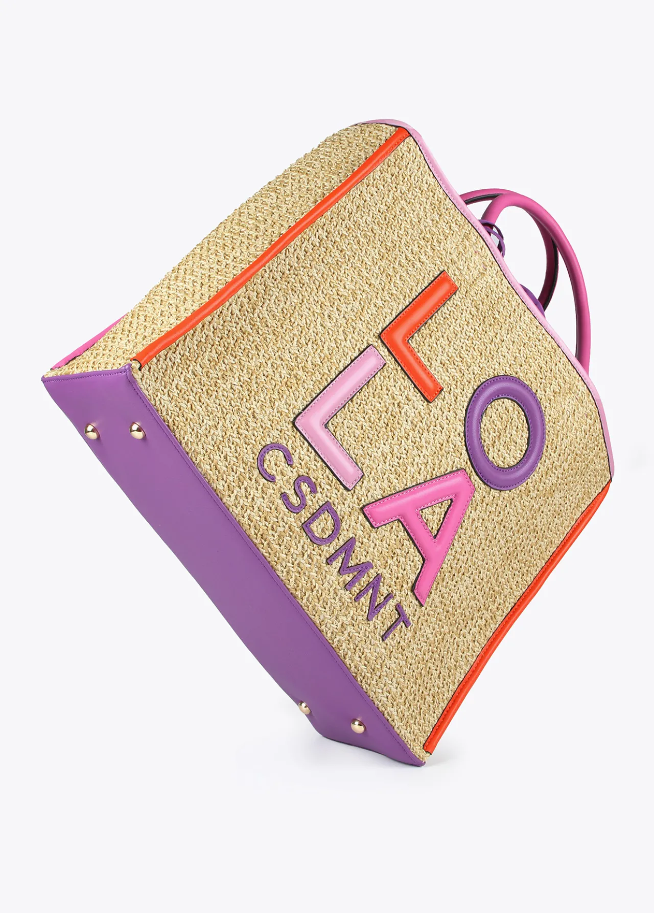 bolso_efecto_rafia_4.webp Lola Casademunt Bolsos | Baño<Bolso efecto rafia MARRON-LILA