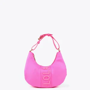 Lola Casademunt Bolsos<Bolso media luna fluor FUCSIA