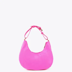 Lola Casademunt Bolsos<Bolso media luna fluor FUCSIA