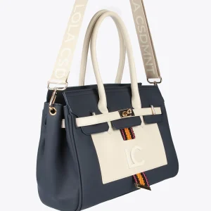 Lola Casademunt Bolsos<Bolso shopper azul y blanco AZUL-CRUDO