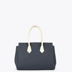 Lola Casademunt Bolsos<Bolso shopper azul y blanco AZUL-CRUDO