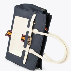 Lola Casademunt Bolsos<Bolso shopper azul y blanco AZUL-CRUDO