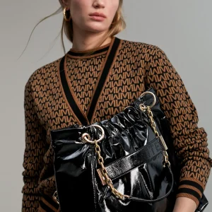 Lola Casademunt Bolsos Shopper | Bolsos De Hombro<Bolso shopper brillante NEGRO
