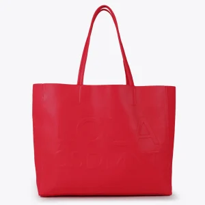 Lola Casademunt Bolsos<Bolso shopper con logo en relieve FUCSIA