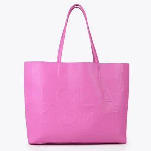 Lola Casademunt Bolsos<Bolso shopper con logo en relieve FUCSIA