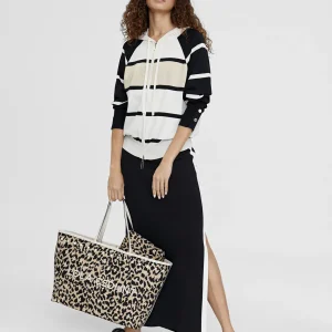 Lola Casademunt Bolsos<Bolso shopper loneta animal print CRUDO-MARRON