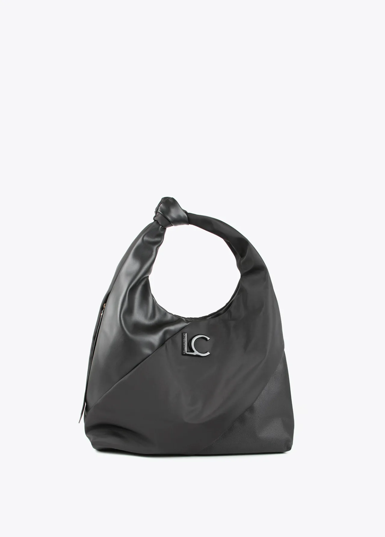 bolso_shopper_materiales_combinados_0.webp Lola Casademunt Bolsos<Bolso shopper materiales combinados NEGRO