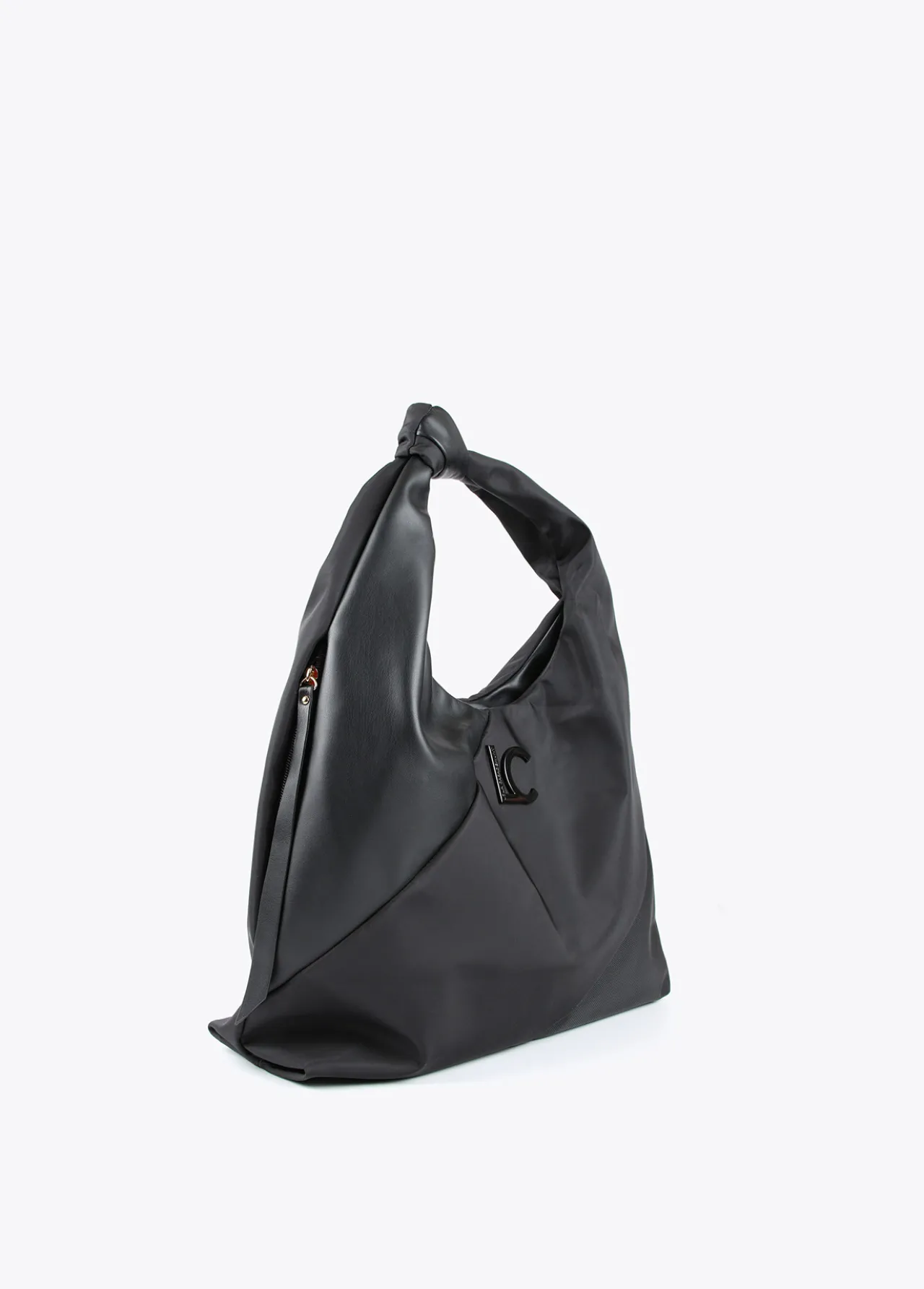 bolso_shopper_materiales_combinados_4.webp Lola Casademunt Bolsos<Bolso shopper materiales combinados NEGRO