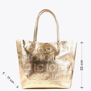 Lola Casademunt Bolsos Shopper | Bolsos De Hombro<Bolso shopper metalizado DORADO