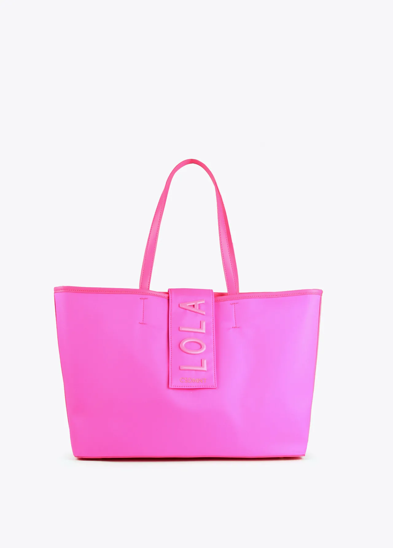bolso_shopper_nylon_fluor_0.webp Lola Casademunt Bolsos<Bolso shopper nylon fluor FUCSIA