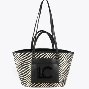 Lola Casademunt Bolsos<Bolso shopper tipo cesta NEGRO-BLANCO