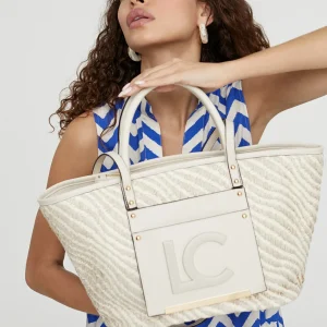Lola Casademunt Bolsos | Baño<Bolso shopper tipo cesta NEGRO-BLANCO