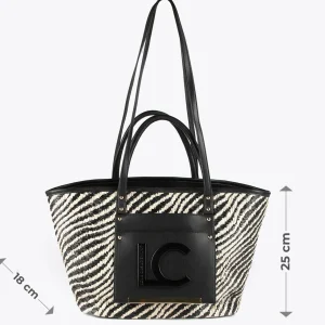 Lola Casademunt Bolsos<Bolso shopper tipo cesta NEGRO-BLANCO