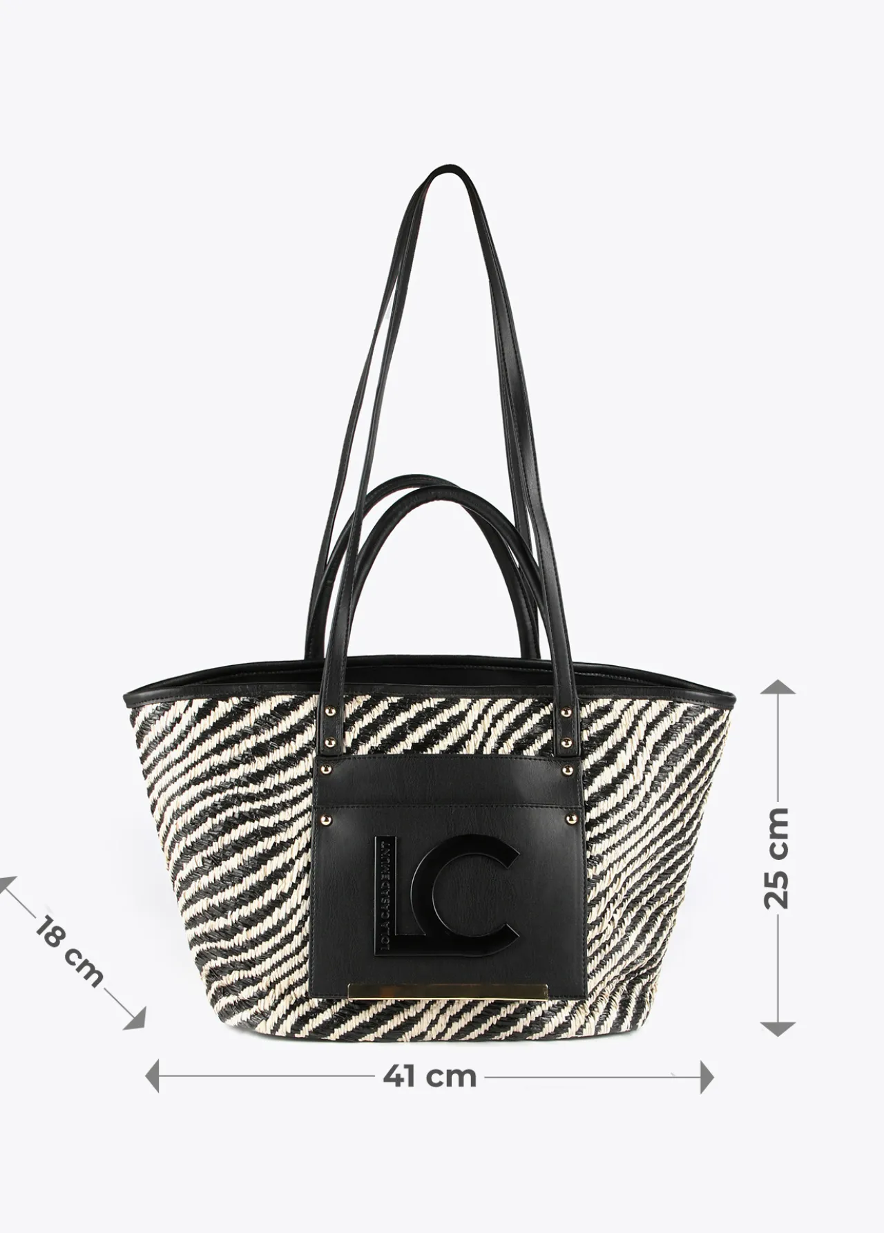bolso_shopper_tipo_cesta_5.webp Lola Casademunt Bolsos<Bolso shopper tipo cesta NEGRO-BLANCO