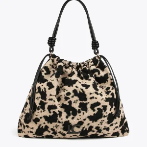 Lola Casademunt Animal Print | Bolsos Shopper<Bolso tejido animal CRUDO-NEGRO