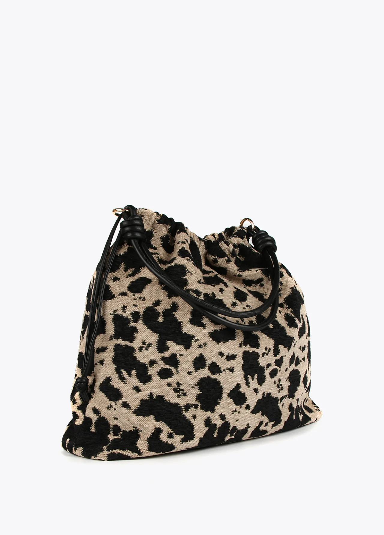 bolso_tejido_animal_5.webp Lola Casademunt Animal Print | Bolsos Shopper<Bolso tejido animal CRUDO-NEGRO