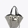 Lola Casademunt Bolsos | Baño<Bolso tipo cesta en efecto rafia NEGRO-CRUDO