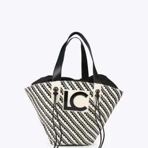Lola Casademunt Bolsos | Baño<Bolso tipo cesta en efecto rafia NEGRO-CRUDO