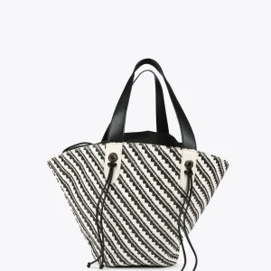 Lola Casademunt Bolsos | Baño<Bolso tipo cesta en efecto rafia NEGRO-CRUDO