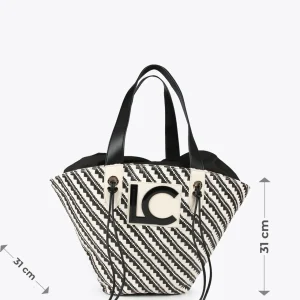 Lola Casademunt Bolsos | Baño<Bolso tipo cesta en efecto rafia NEGRO-CRUDO