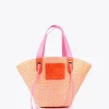 Lola Casademunt Bolsos<Bolso tipo cesta en efecto rafia bicolor NEGRO-CRUDO