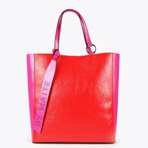 Lola Casademunt Bolsos<Bolso tipo shopper bicolor ROJO