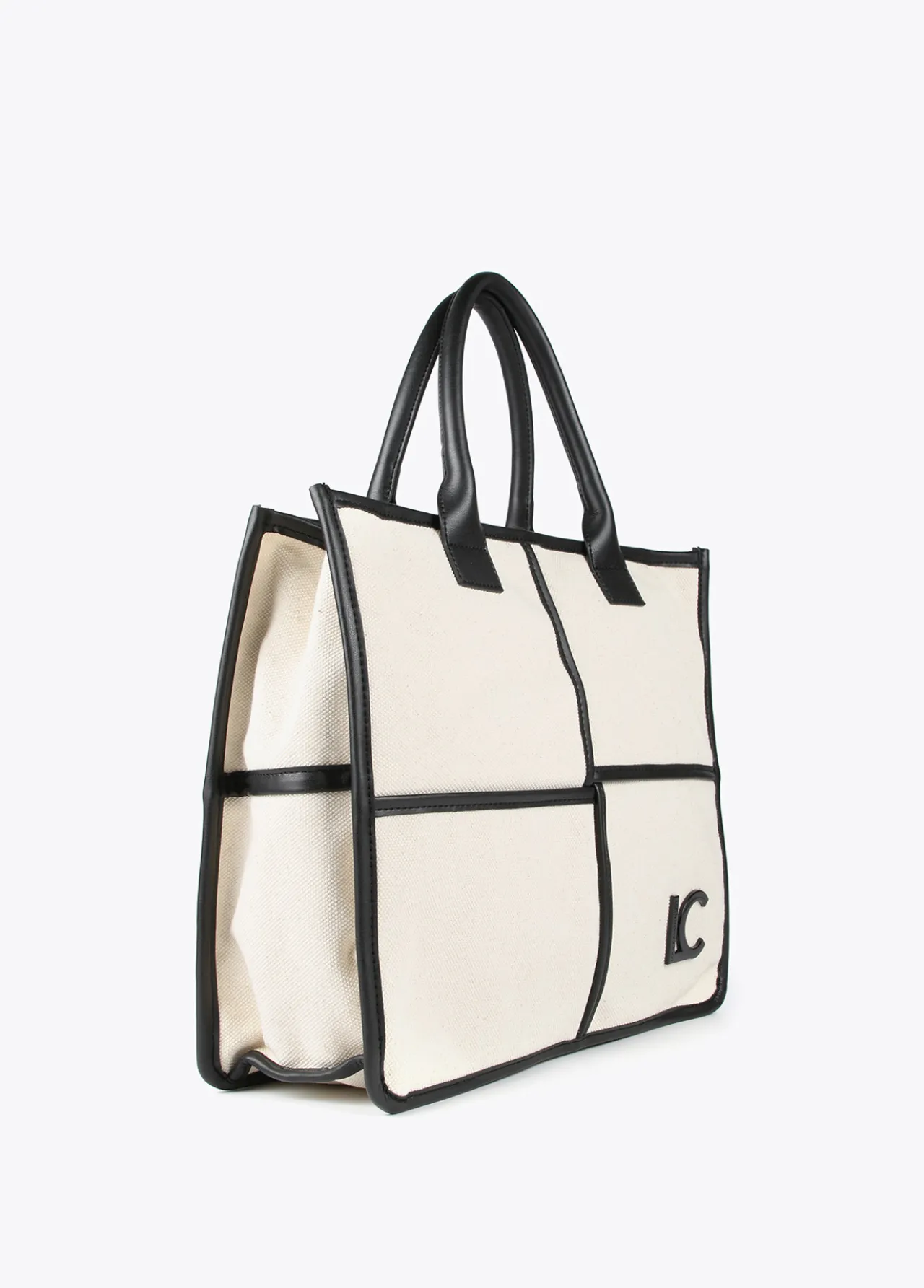bolso_tipo_shopper_blanco_y_negro_1-1.webp Lola Casademunt Bolsos<Bolso tipo shopper blanco y negro CRUDO-NEGRO