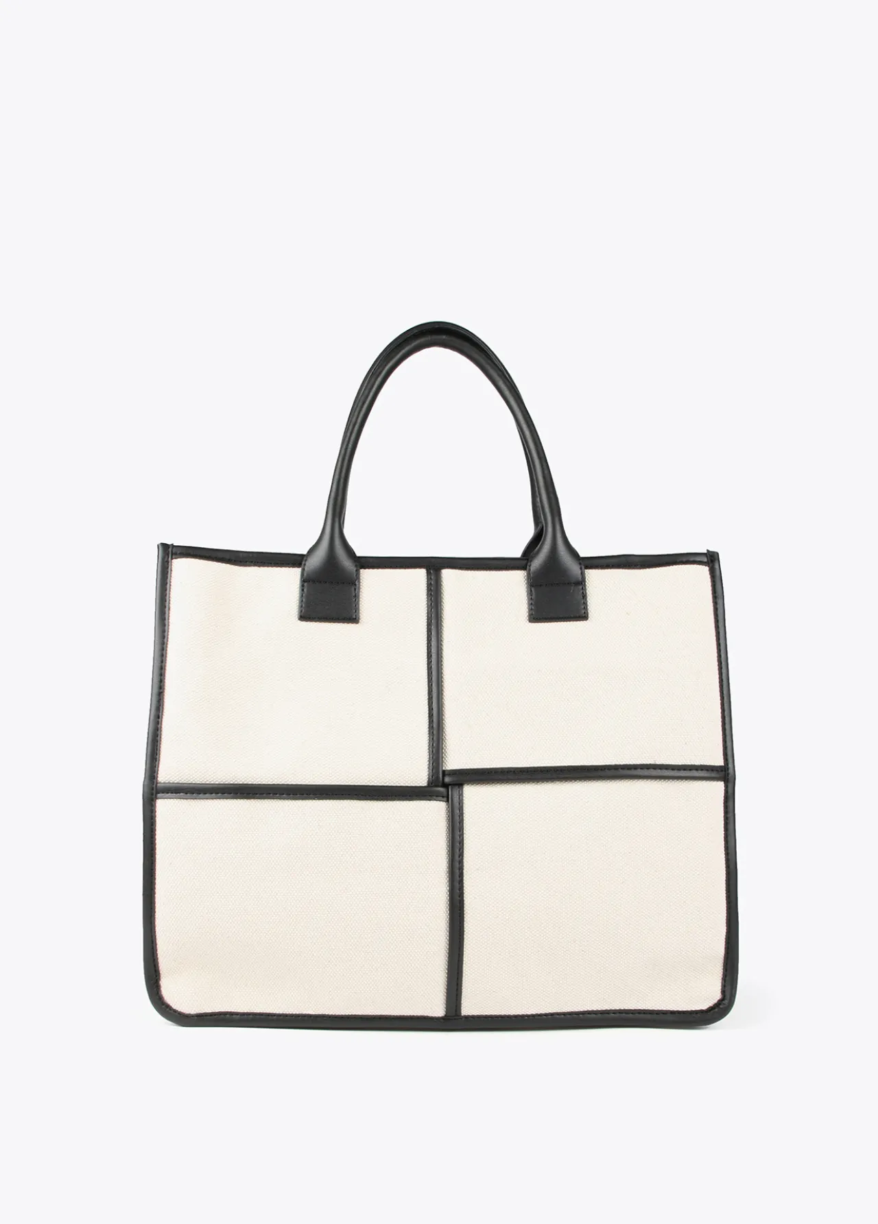 bolso_tipo_shopper_blanco_y_negro_3-1.webp Lola Casademunt Bolsos<Bolso tipo shopper blanco y negro CRUDO-NEGRO