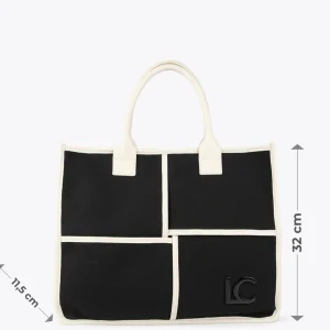 Lola Casademunt Bolsos<Bolso tipo shopper blanco y negro CRUDO-NEGRO