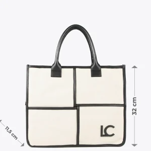 Lola Casademunt Bolsos<Bolso tipo shopper blanco y negro CRUDO-NEGRO