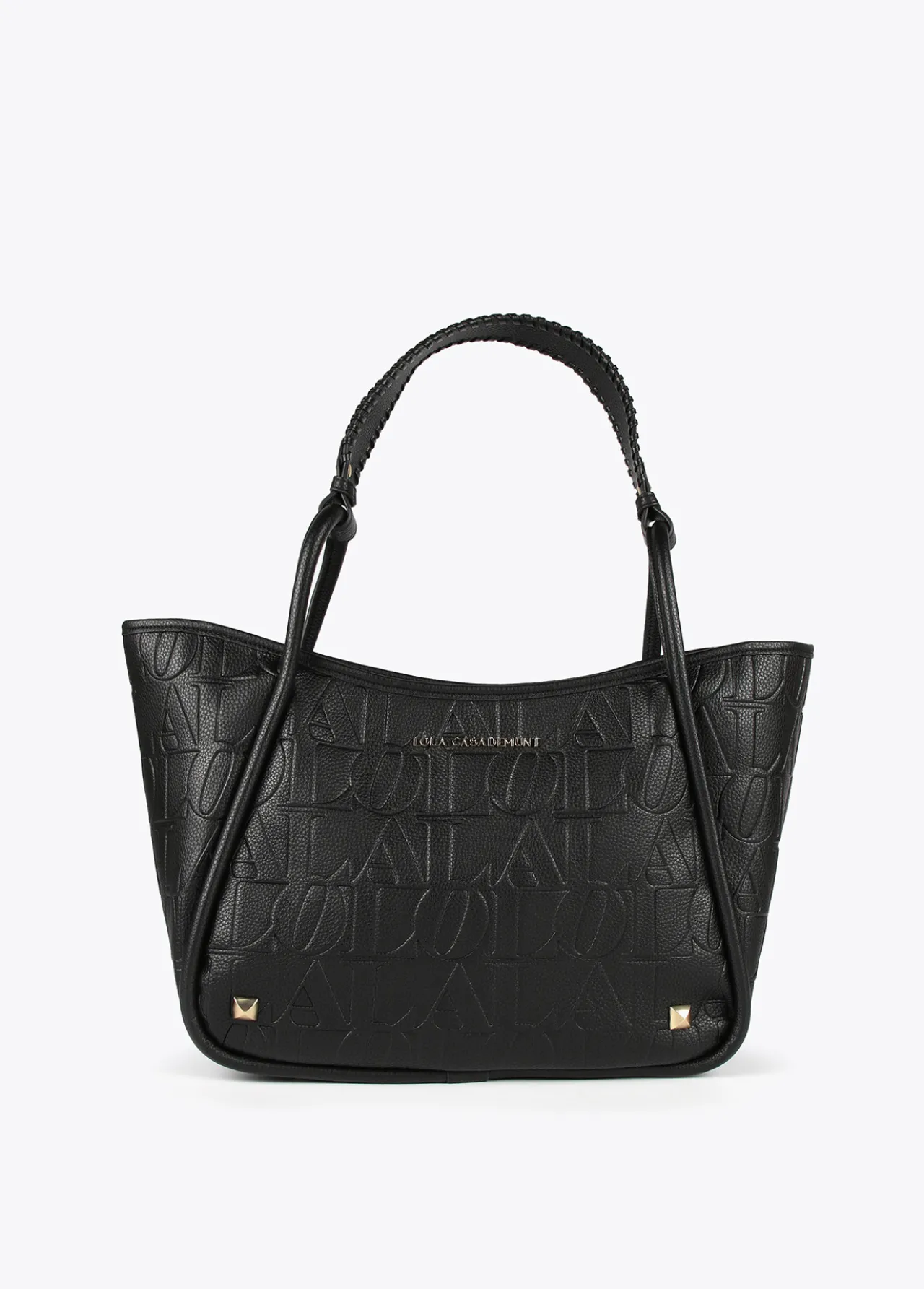bolso_tipo_shopper_grabado_0.webp Lola Casademunt Bolsos<Bolso tipo shopper grabado NEGRO