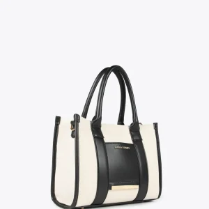 Lola Casademunt Bolsos<Bolso tipo shopper pequeño CRUDO-NEGRO