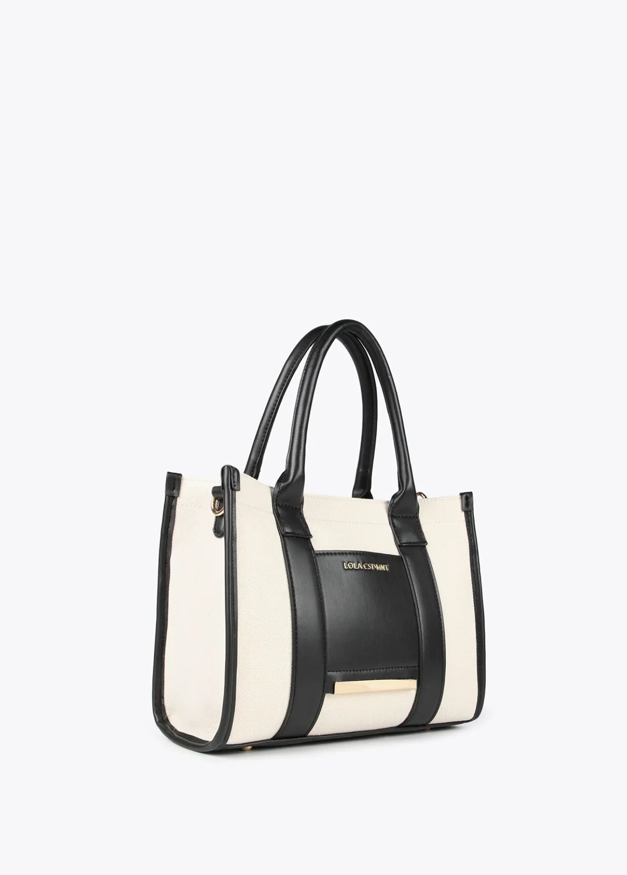 Lola Casademunt Bolsos<Bolso tipo shopper pequeño CRUDO-NEGRO