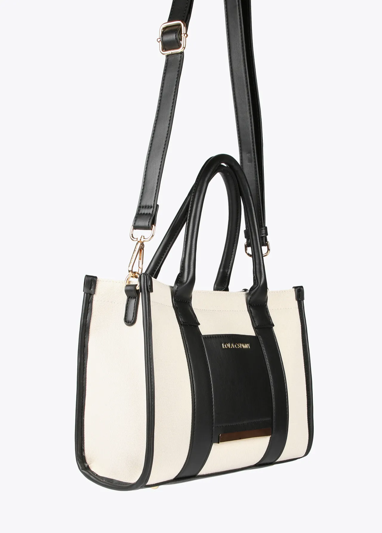 Lola Casademunt Bolsos<Bolso tipo shopper pequeño CRUDO-NEGRO
