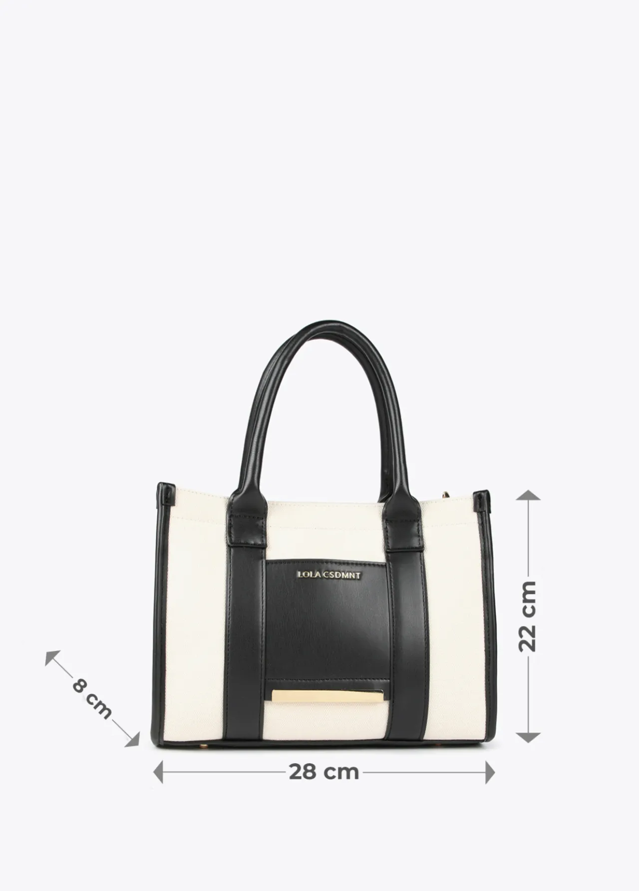 Lola Casademunt Bolsos<Bolso tipo shopper pequeño CRUDO-NEGRO