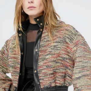 Lola Casademunt Abrigos Y Cazadoras | Chaquetas Y Gabardinas<Bomber tweed NEGRO-NARANJA