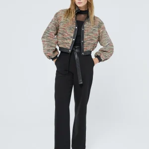 Lola Casademunt Abrigos Y Cazadoras | Chaquetas Y Gabardinas<Bomber tweed NEGRO-NARANJA