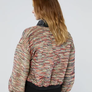 Lola Casademunt Abrigos Y Cazadoras | Chaquetas Y Gabardinas<Bomber tweed NEGRO-NARANJA