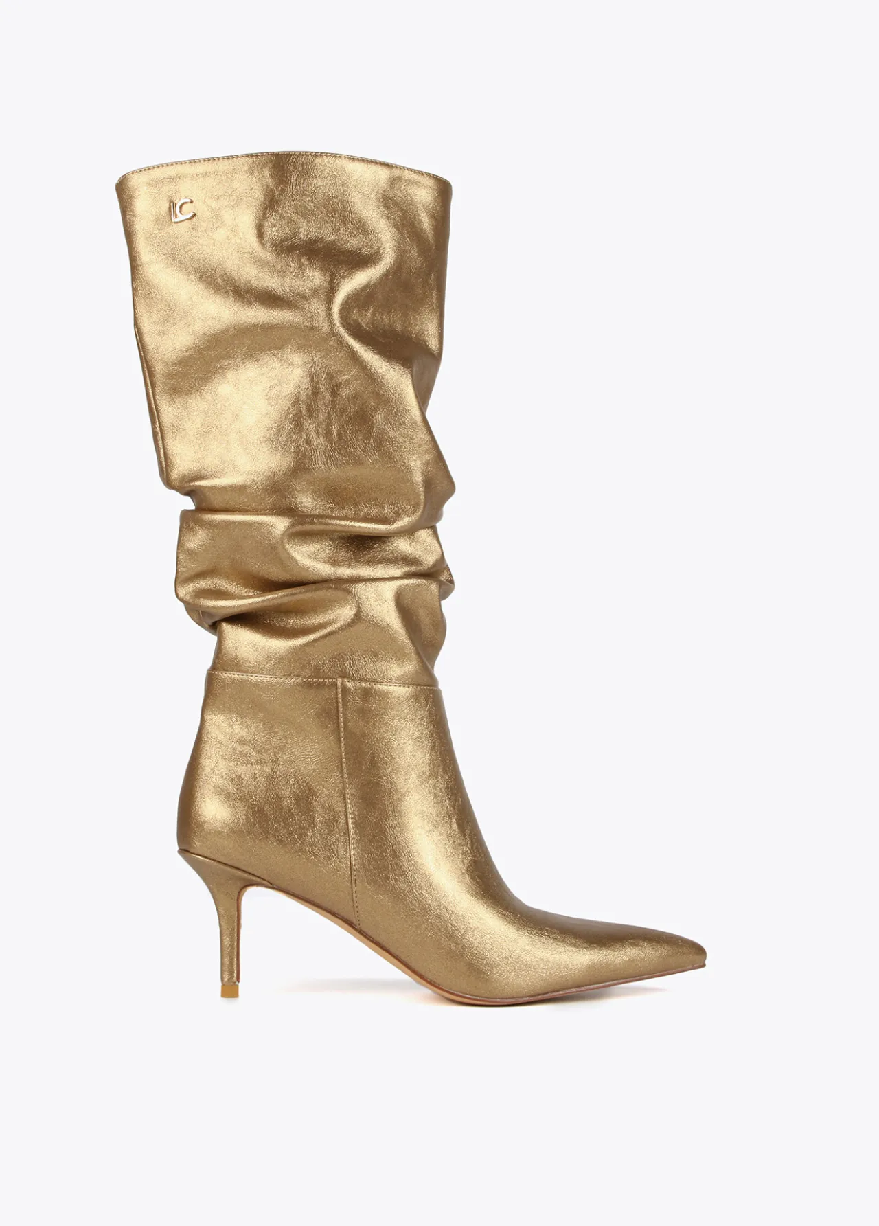 bota_caa_fruncida_0.webp Lola Casademunt Botas Y Botines<Bota caña fruncida DORADO