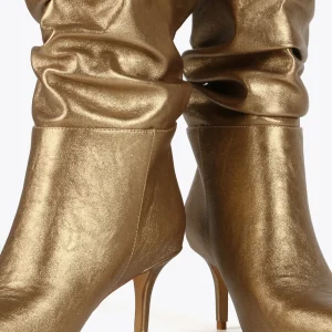 Lola Casademunt Botas Y Botines<Bota caña fruncida DORADO